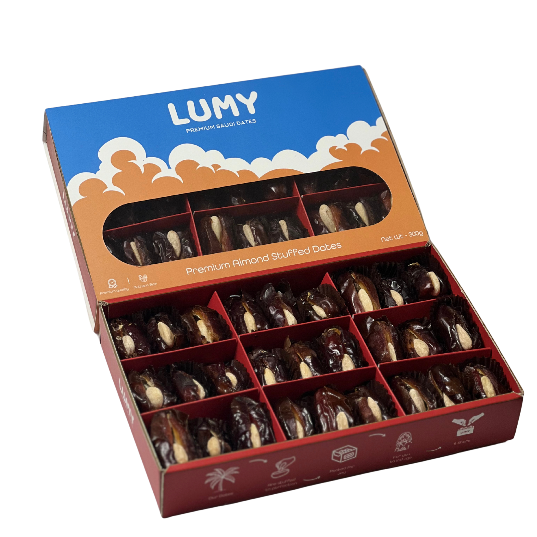 Lumy Premium Almond Stuffed Dates 330g