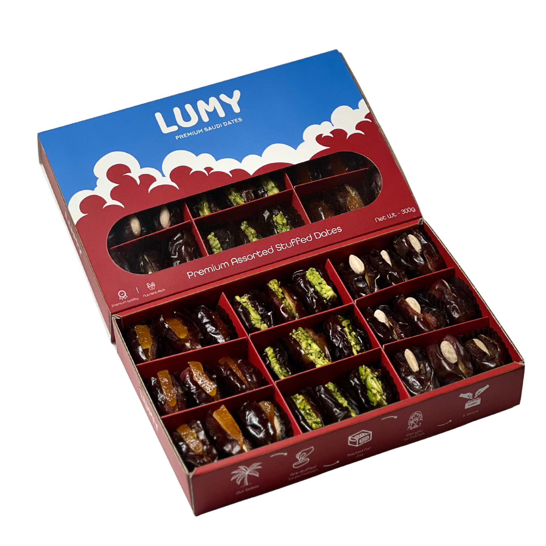 Lumy Premium Assorted Stuffed Dates 330g